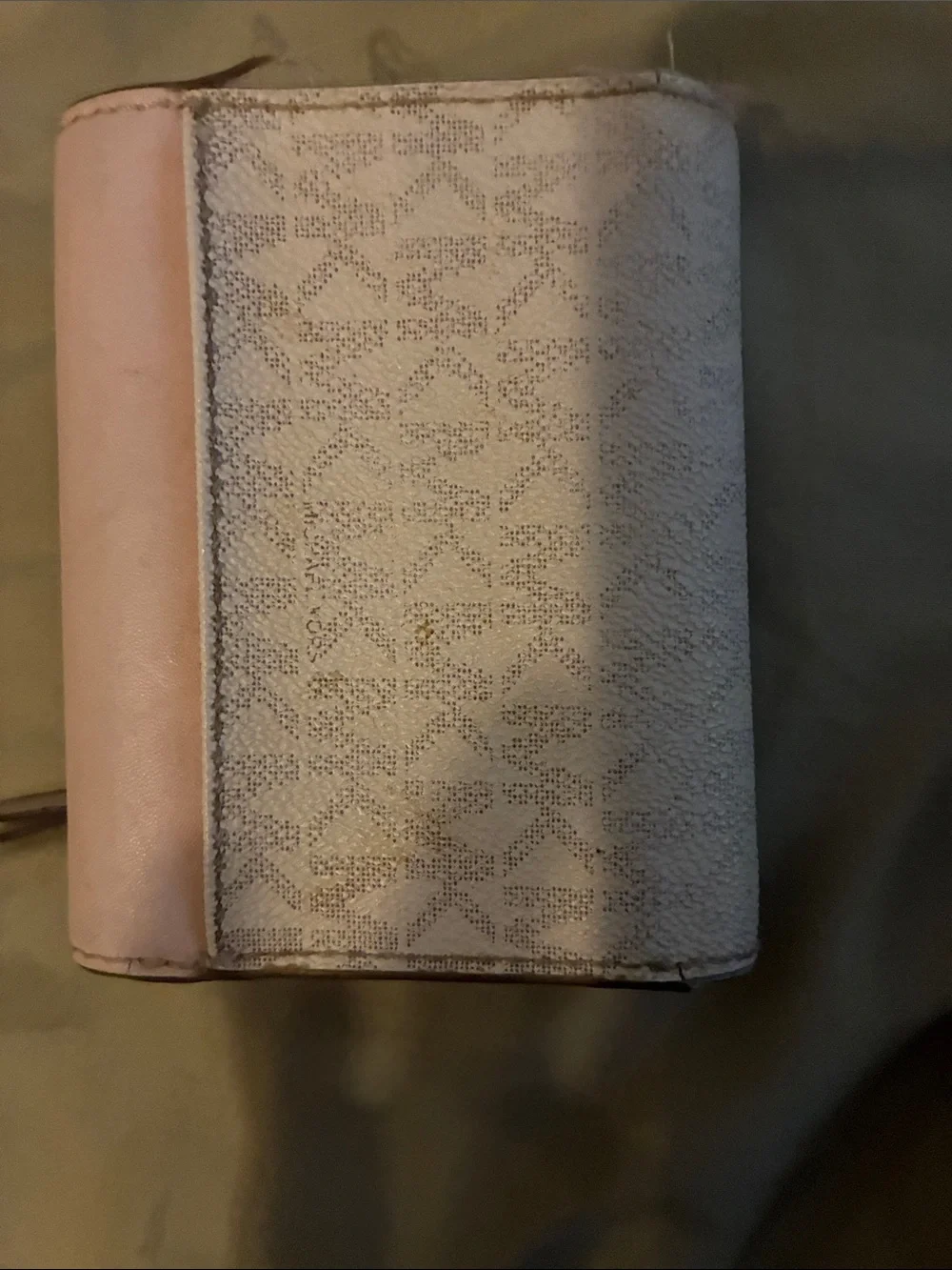 Michael Kors Pink and White Signature Compact Wallet